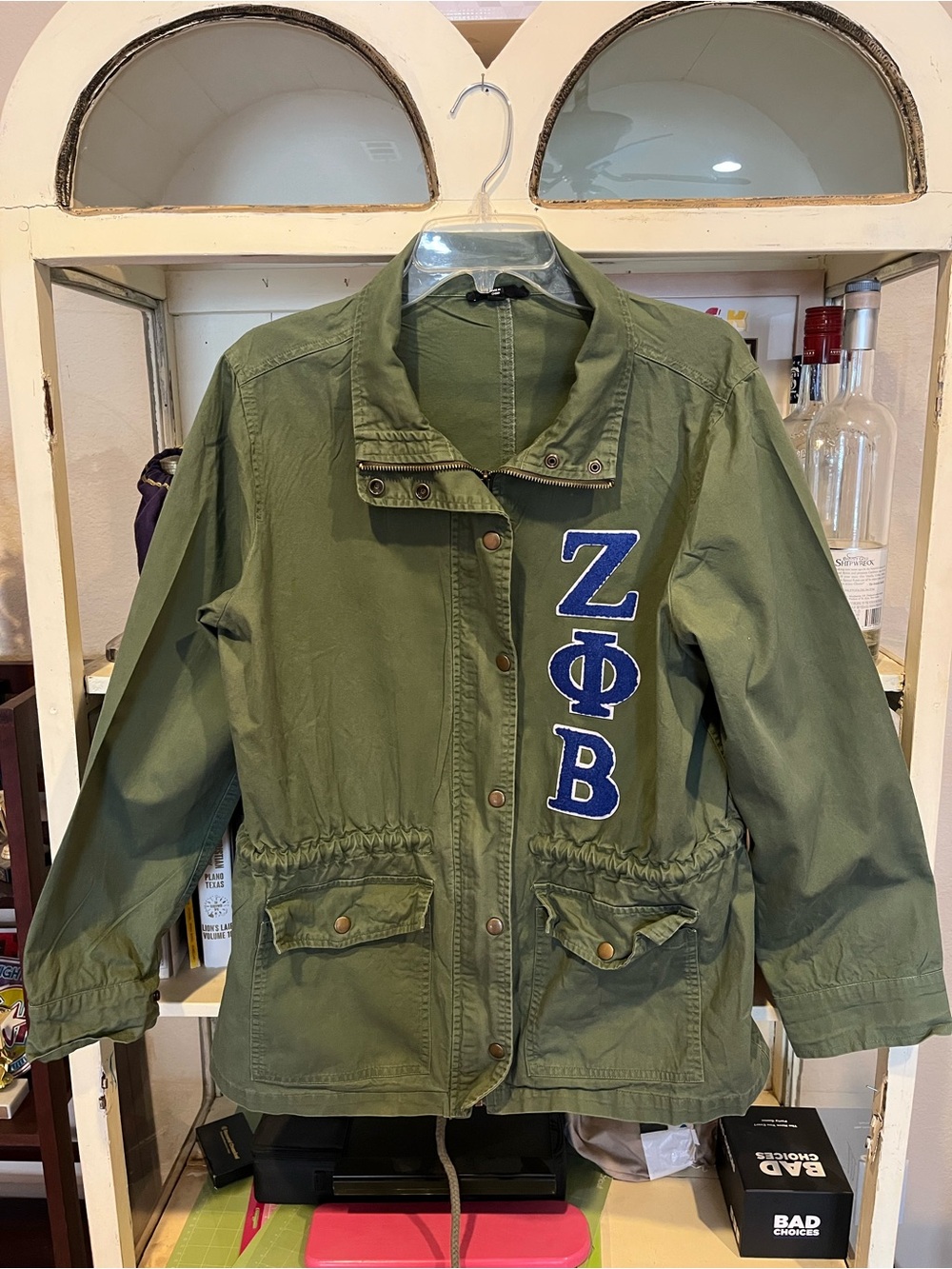 mittoshop Olive Green Zeta Phi Beta Utility Jacket